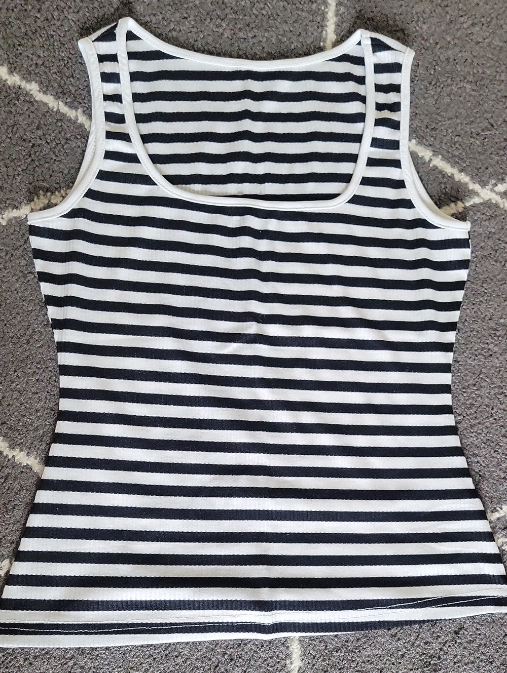 SHEIN Black and White Striped Tank Top